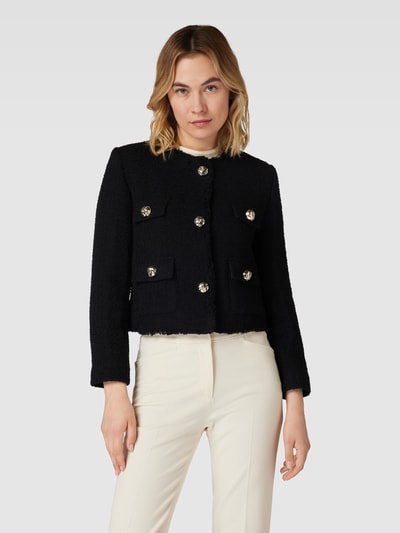 Mango Cropped Blazer mit Woll-Anteil Modell 'WINTOUR' Black 4