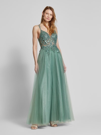 Laona Abendkleid mit Paillettenbesatz Mint 1