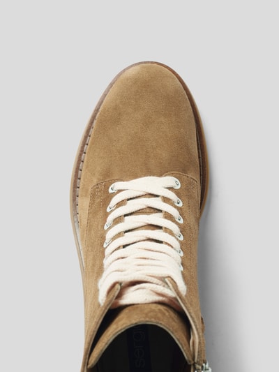 Sergio Rossi Schnürboots aus Veloursleder Taupe 6