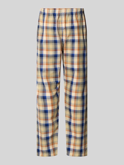Produktfoto, Pyjama-Hose im Allover-Look mit elastischem Bund von Schiesser, krój regular fit, czysta bawełna, wzór w kratę