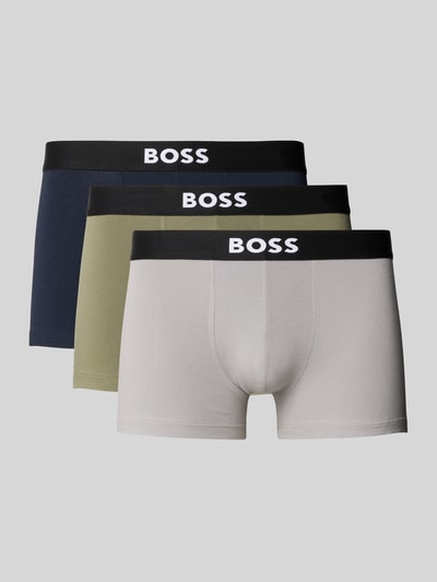 BOSS Regular Fit Trunks aus Baumwoll-Elasthan-Mix im 3er-Pack Oliv 1