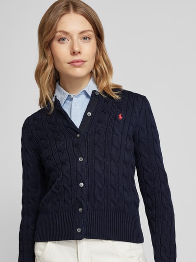 Polo Ralph Lauren Strickcardigan mit Zopfmuster Marine 3