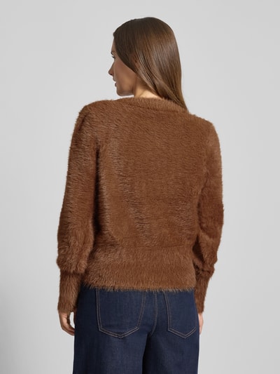 monari Gebreide pullover van imitatiebont Cognac - 5