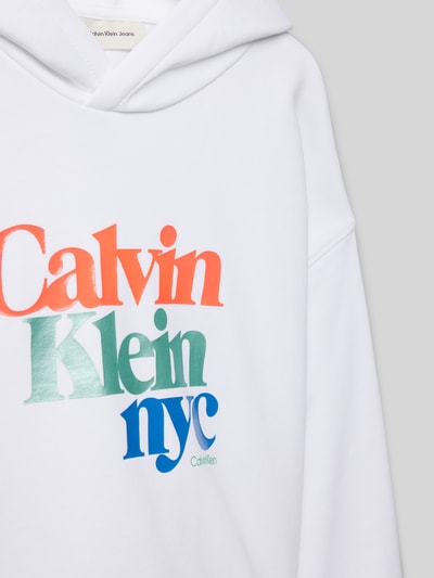 Calvin Klein Jeans Oversized Hoodie mit Kapuze Weiss 2