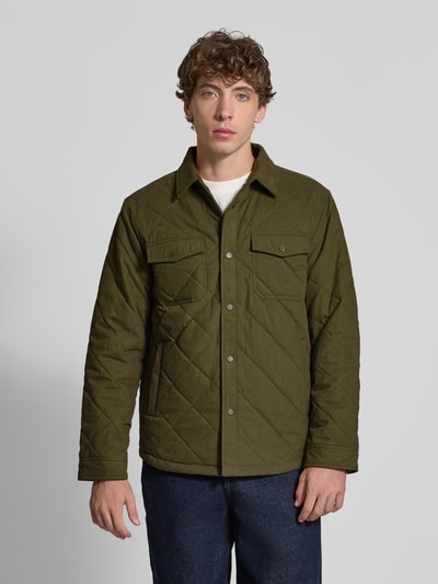 Pepe Jeans Regular fit overhemdjack van katoenmix, model 'QUILTED WORKSHIRT' Olijfgroen - 4