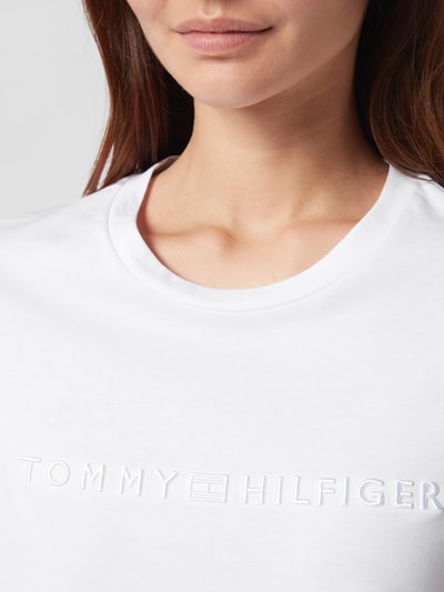 Tommy Hilfiger T-shirt o kroju regular fit z czystej bawełny z wyhaftowanym logo Biały 3