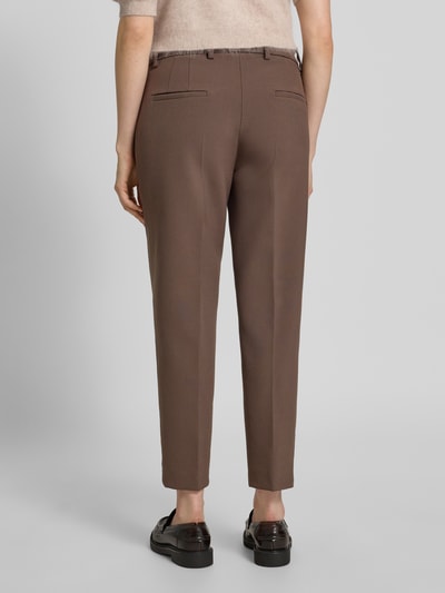 Cambio Stoffen broek met persplooi, model 'KRYSTAL' Donkerbruin - 5