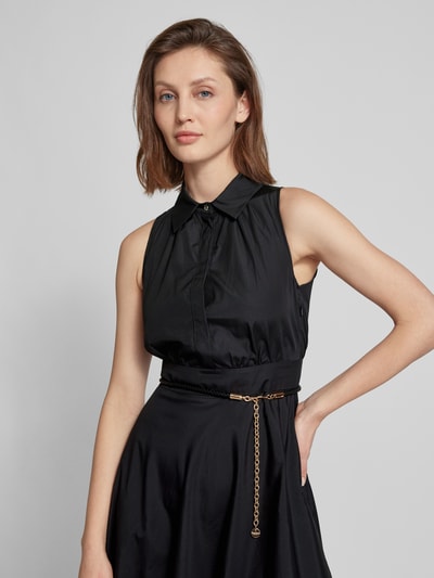 Max Mara Studio Midi-jurk met platte kraag, model 'ADEPTO' Zwart - 3