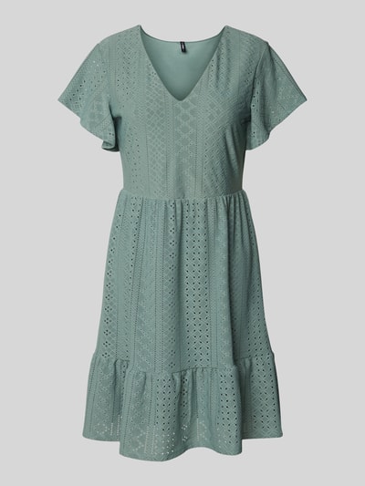 Only Tailliertes Freizeitkleid mit Lochstickerei Modell 'SANDRA' Schilf 2