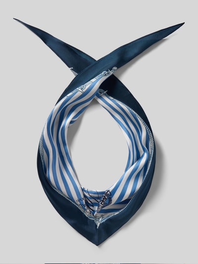 Produktfoto, Tuch aus reiner Seide Modell 'NUTICL S DMD' von Lauren Ralph Lauren, Optik: Mehrfarbig, Muster: Gestreift, Applikation: Label-Schriftzug, Materialverarbeitung: Twill, Material: reine Seide.