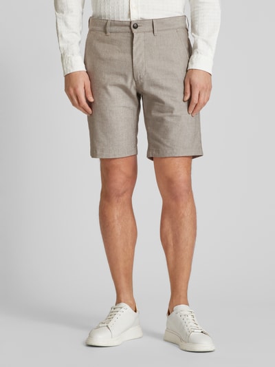 BOSS Orange Slim Fit Bermudas mit Strukturmuster Beige 4