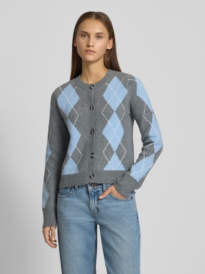 Only Regular fit gebreid jack met wol, modell 'BRIGHTON' Lichtblauw - 4