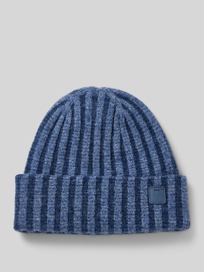 Barts Beanie met labeldetail, model 'Selfoss' Marineblauw - 1