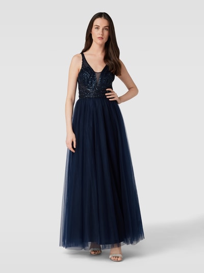 Hey Kyla Abendkleid mit Paillettenbesatz Dunkelblau 4