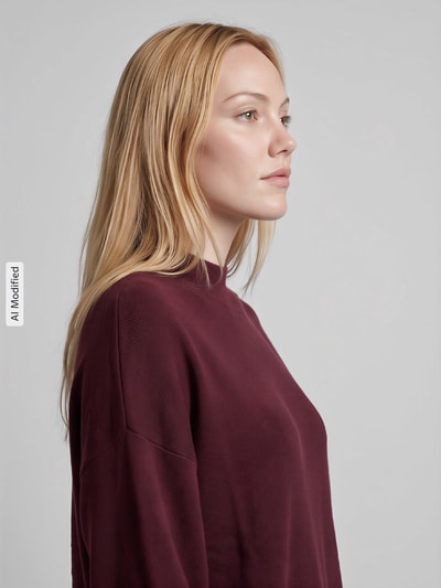 VERO MODA relaxed fit tricotjurk van viscosemix model 'NANCY' Bordeaux - 3