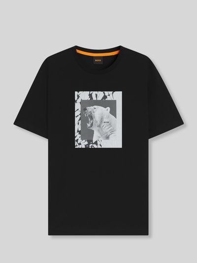 BOSS Orange Regular fit T-shirt van puur katoen Zwart - 2