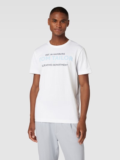 Tom Tailor T-Shirt mit Label-Print Weiss 4