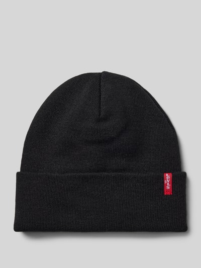 Levi's® Beanie met labelpatch, model 'SLOUCHY RED TAB' Zwart - 1