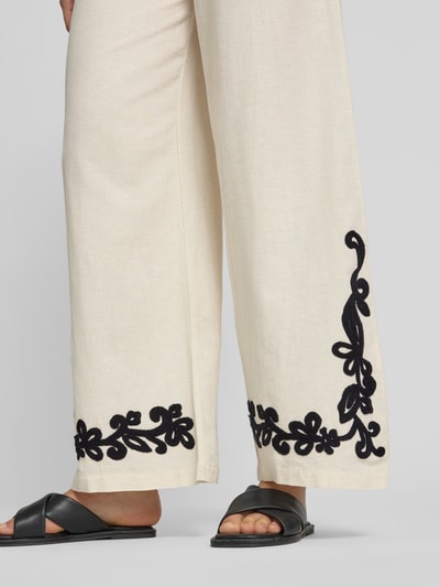 VILA Stoffhose aus Viskose-Mix in 7/8-Länge Modell 'POLLI' Beige 3