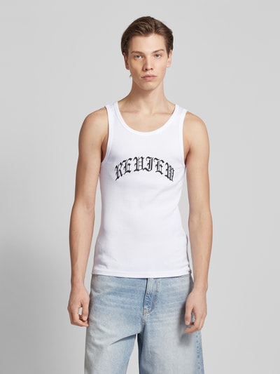 REVIEW Tanktop mit Label-Print Weiss 4