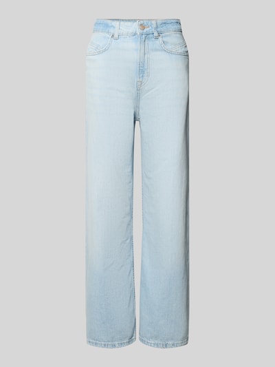 Produktfoto, Straight Fit 7/8 Jeans von BOSS Orange in heller Denim-Optik mit Logo-Stitching, Knopf-Reißverschluss, reine Baumwolle