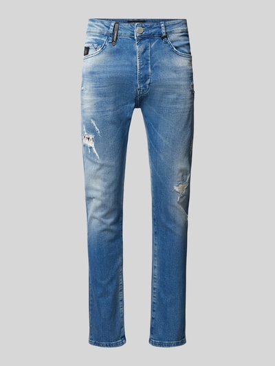 ELIAS RUMELIS Comfort Fit Mid Rise Jeans im Destroyed-Look Modell 'Fredo' Hellblau 2