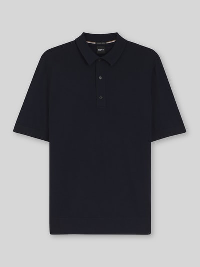 BOSS koszulka polo o kroju regular fit z czystej żywej wełny model 'NOLANO' Granatowy 2