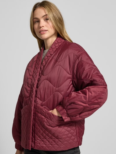 YAS Kurtka pikowana z wpuszczanymi kieszeniami model ‘TUCCO’ Bordowy 3