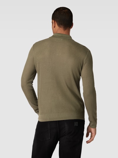 Emporio Armani Longsleeve mit Polokragen Oliv 5