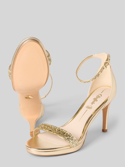 Buffalo Sandalen met naaldhak, model 'MONROE 2' Goud gemêleerd - 4