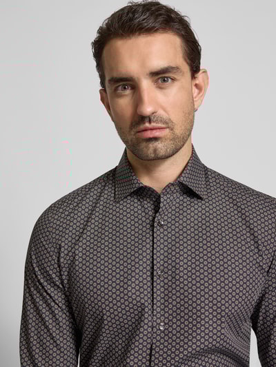 SEIDENSTICKER Slim Fit Business-Hemd mit Kentkragen Dunkelbraun 3