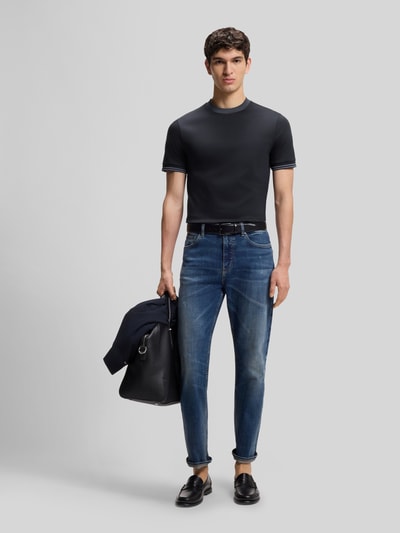 BOSS Slim Fit T-Shirt aus reiner Baumwolle Modell 'H-TESSLER 238' Marine 1