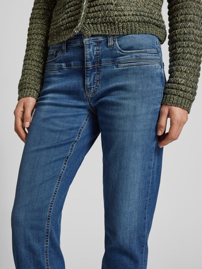 Cambio Slim Fit Jeans mit verkürztem Schnitt Modell 'PEARLIE' Blau 3