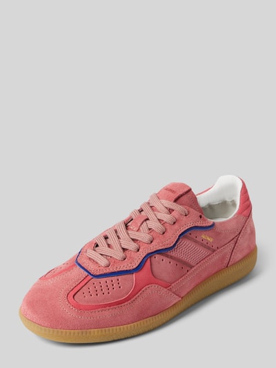 ALOHAS Sneakers van leer met labeldetail Felroze - 1