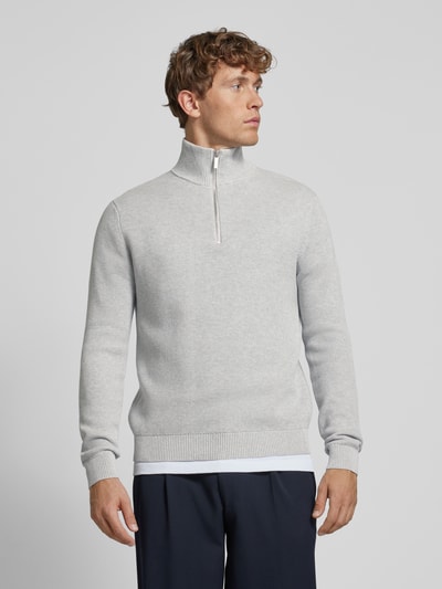 SELECTED HOMME Gebreide pullover met ribboorden, model 'DANE' Lichtgrijs gemêleerd - 4