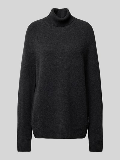 CK Calvin Klein Strickpullover aus Wolle mit Label-Detail Anthrazit 2