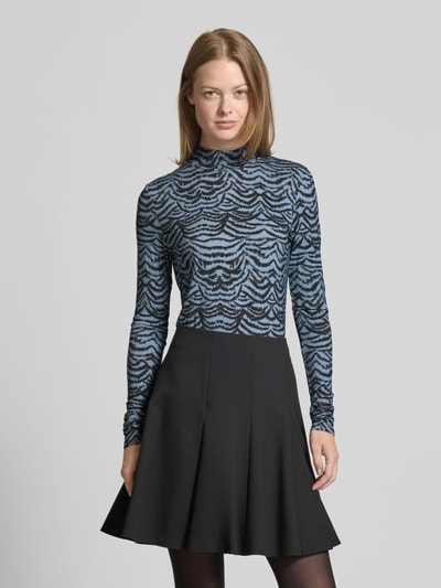 Scotch & Soda Shirt met lange mouwen van viscosemix met opstaande kraag Donkerblauw - 4