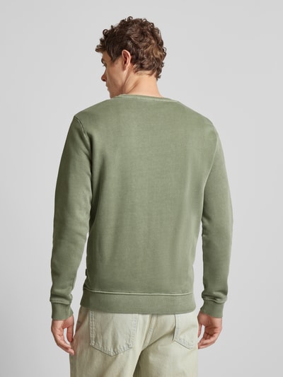 Pepe Jeans Sweatshirt mit Label-Stitching Modell 'Aris Crew' Oliv 5