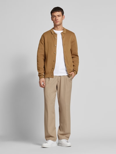 Casual Friday Cardigan mit Polokragen Modell 'WILLY' Camel 1