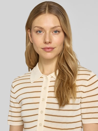 MANGO Strickshirt mit Polokragen und kurzer Knopfleiste Modell 'TENCYP' Offwhite 3