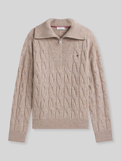 Tommy Hilfiger Relaxed Fit Troyer aus reiner Wolle Sand 2