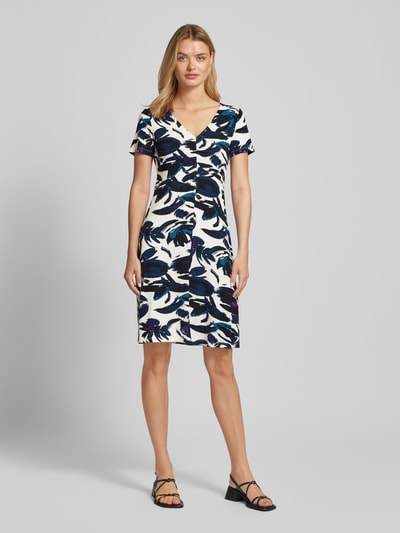 Tom Tailor Jurk met all-over motief Marineblauw - 1