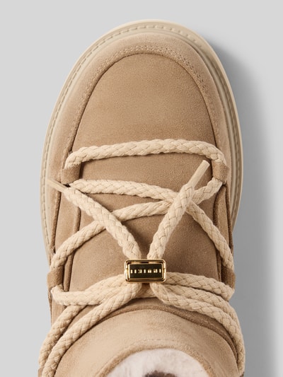 INUIKII Skórzane śniegowce na platformie Beżowy 3