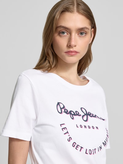 Pepe Jeans T-Shirt mit Label-Print Modell 'MERIDA' Weiss 3