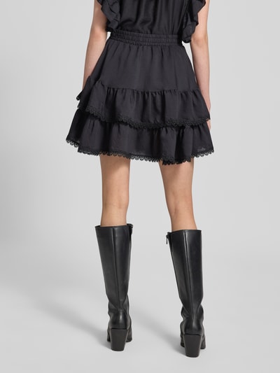 Gina Tricot Minirock mit Häkelspitze Modell 'Boho' Black 5