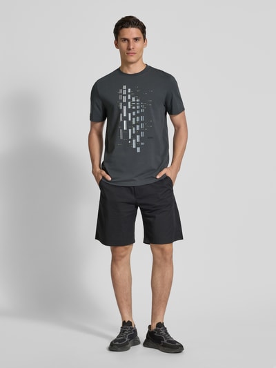 BOSS Green Regular Fit T-Shirt aus Baumwoll-Mix Modell 'GRX ZONE' Dunkelgrau 1