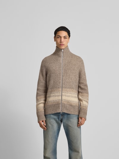 ANNARR Strickjacke mit Reißverschluss Hellbraun Melange 4