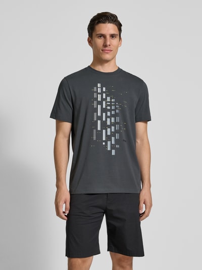 BOSS Green Regular Fit T-Shirt aus Baumwoll-Mix Modell 'GRX ZONE' Dunkelgrau 4