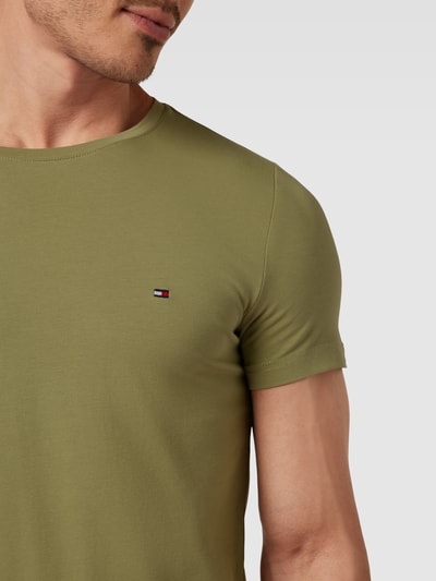 Tommy Hilfiger Slim Fit T-Shirt mit Logo-Stitching Oliv 3