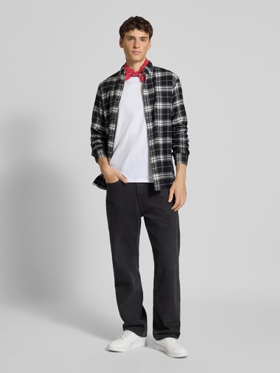 Tommy Jeans Regular fit flanellen overhemd van puur katoen Zwart - 1